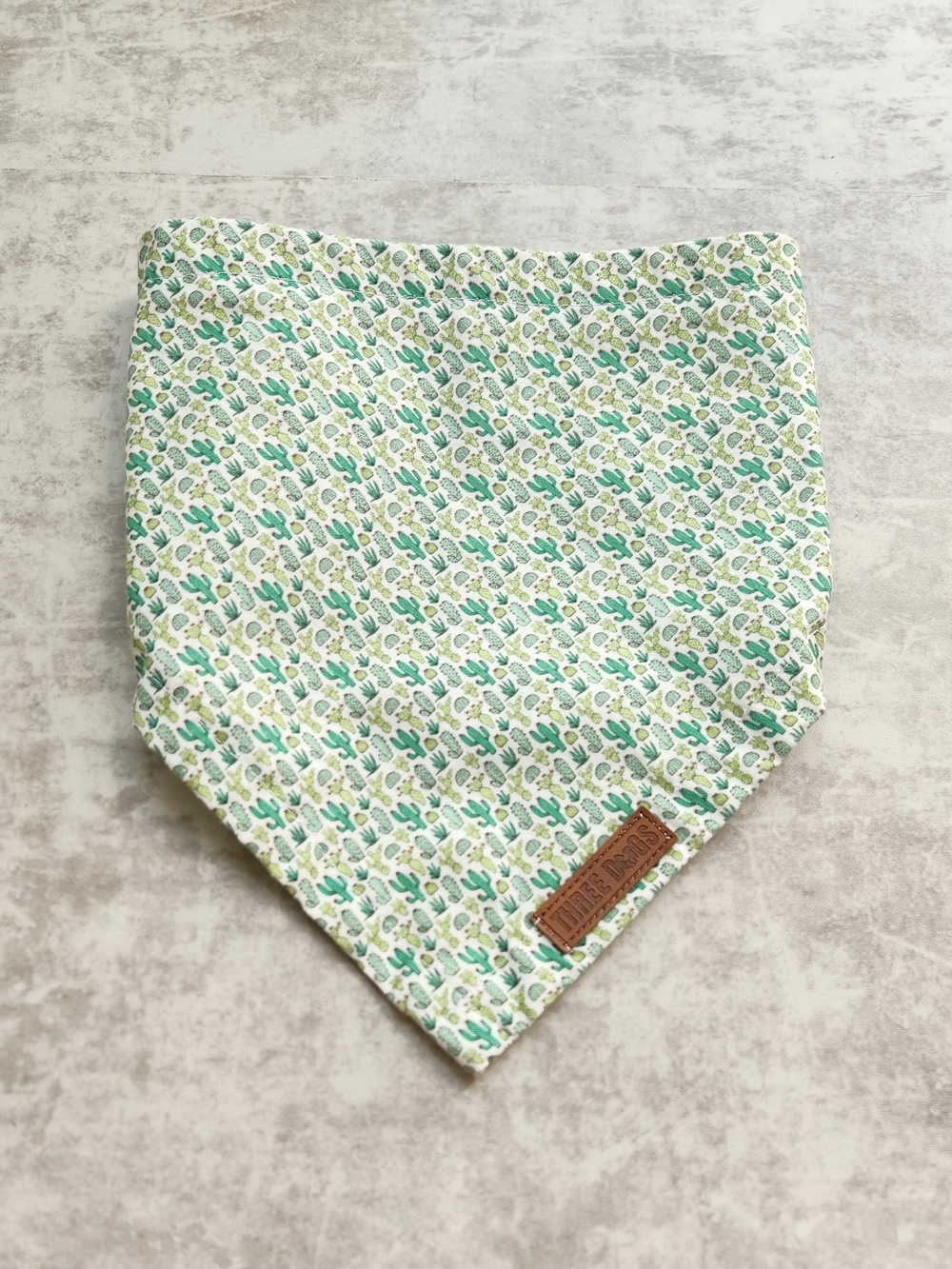 Three Dogs Cactus Print Bandana Green One Size Novelty Print